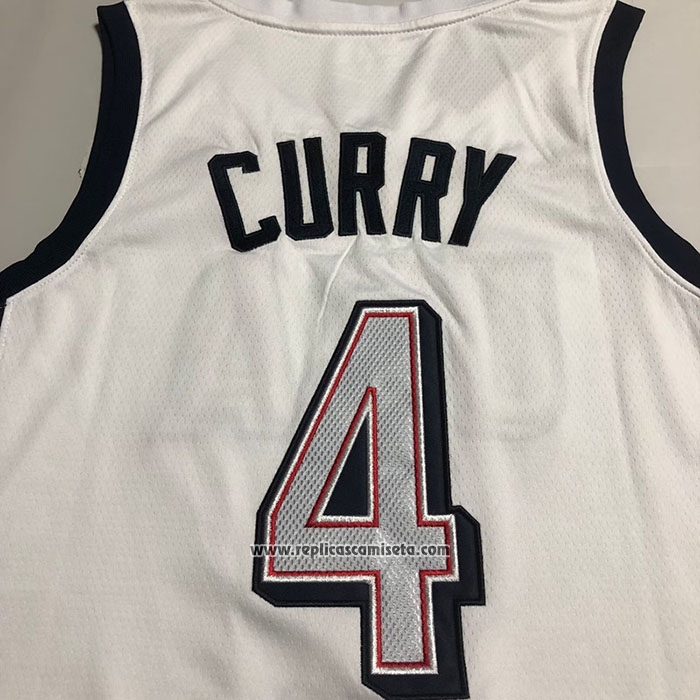 Camiseta USA 2024 Stephen Curry #4 Blanco